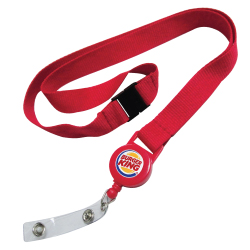 Lanyard with Reel Badge and Safety Lock