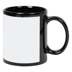 Mugs in Black with White Printable area