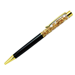 Luxury Metal Pen with Gold Flakes