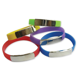 Silicone Wristband with Metal Part