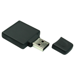 Square Black Rubberized USB Flash