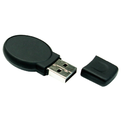 Oval Black Rubberized USB Flash Drives