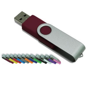 USB Flash Drives in Matt Silver Swivel