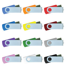 Promotional USB Flash in White Swivels