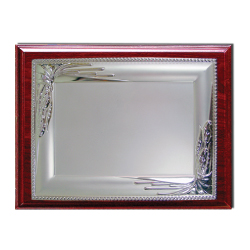 Wooden Plaque Silver Laserable Plate 1241