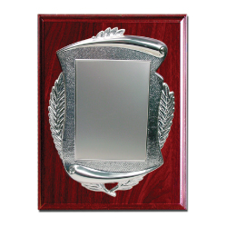 Wooden Plaque Silver Laserable Plate 1242