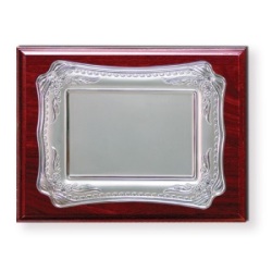 Wooden Plaque Silver Laserable Plate 1240