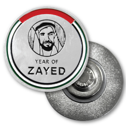 Year of Zayed Round Metal Badges